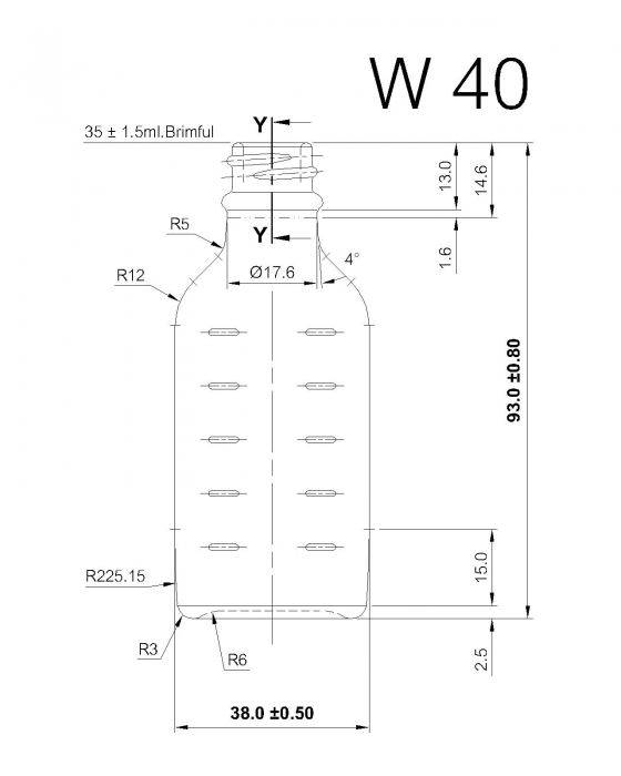 STANDARD BOTTLE (FLAT)LIQUID BOTTLE WELLGROW GLASS